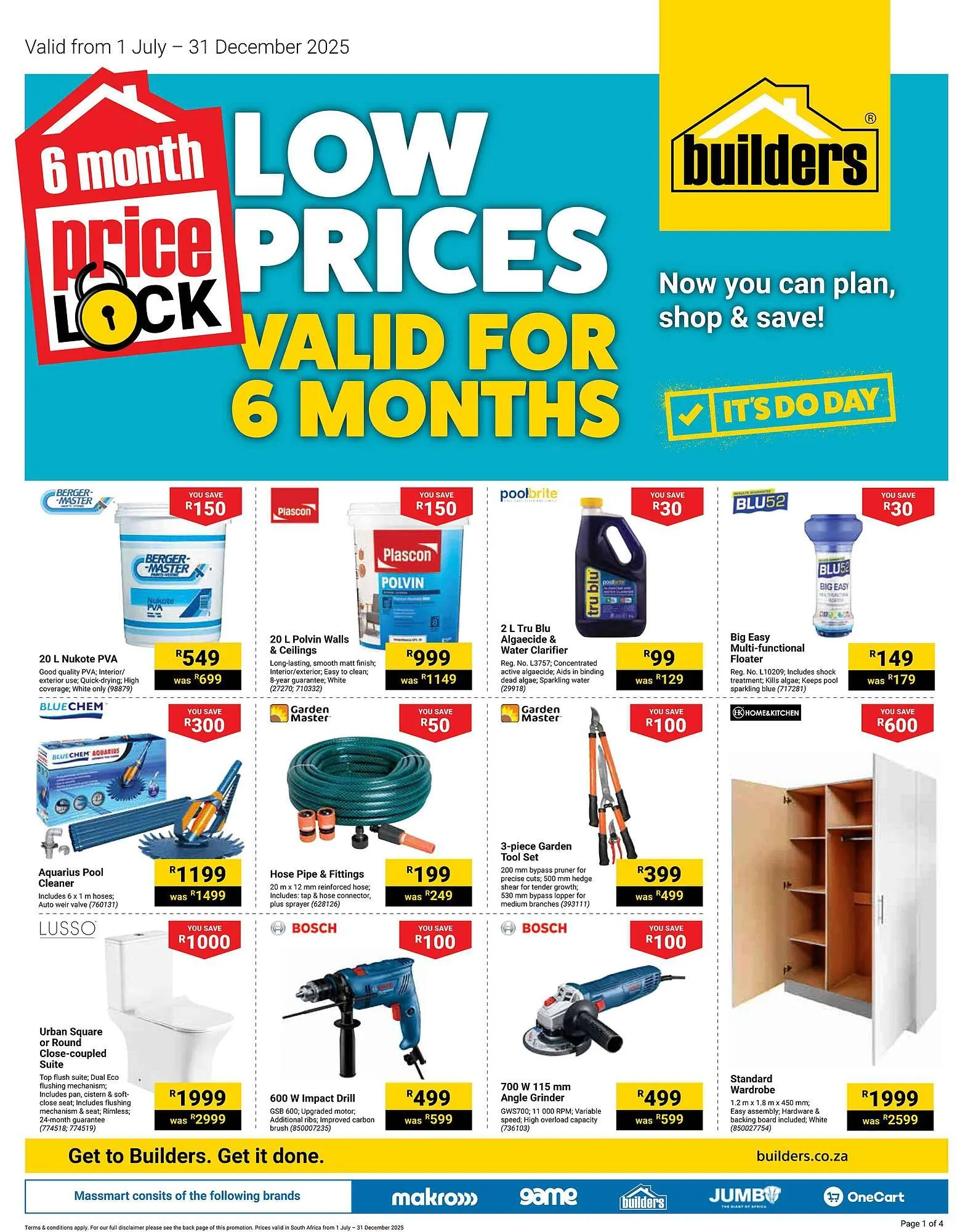 Builders Warehouse catalogue from 1 July to 31 December 2025 - Catalogue Page 1
