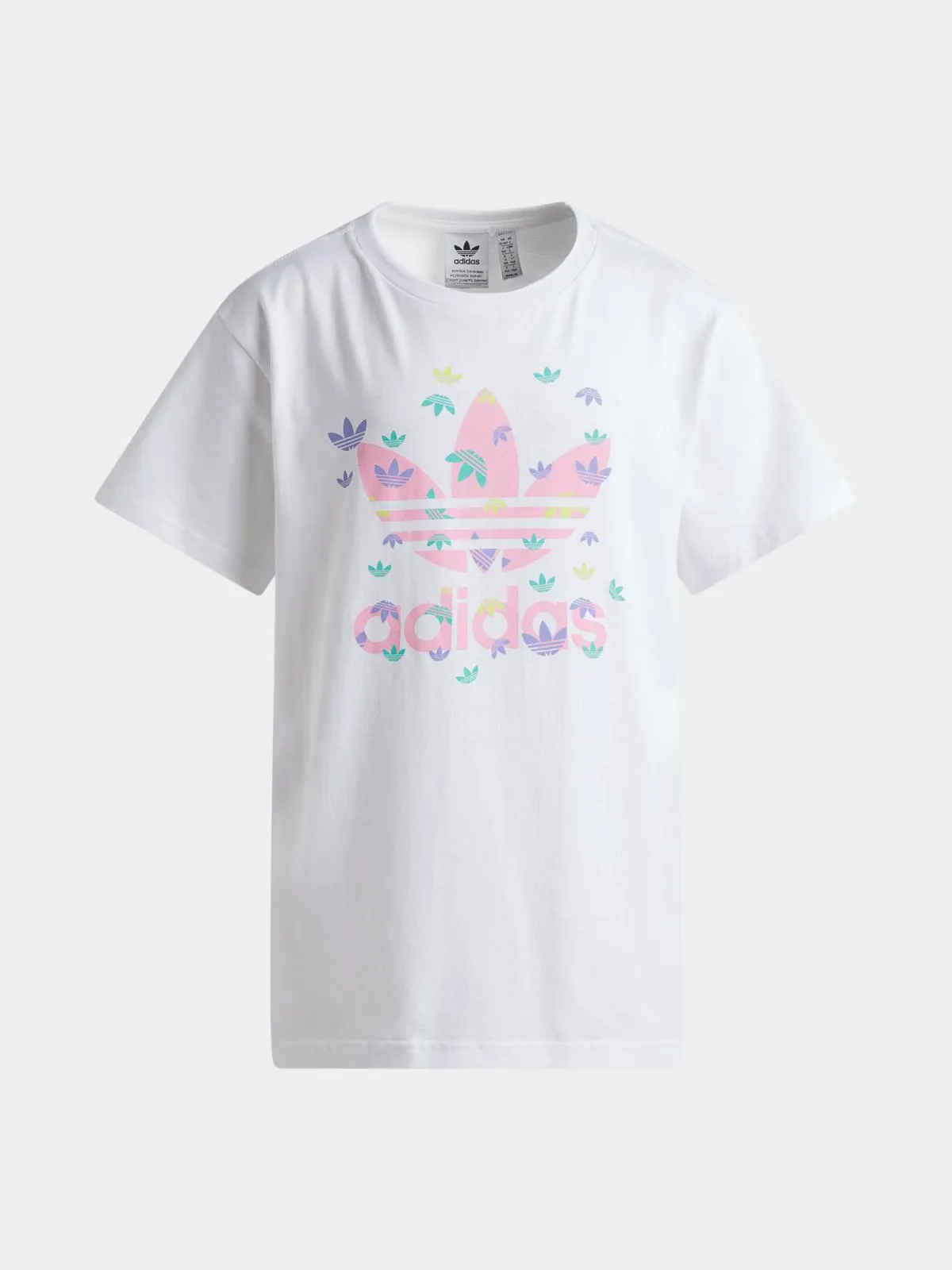 adidas Originals Girls Youth Scattered Logo White T-Shirt