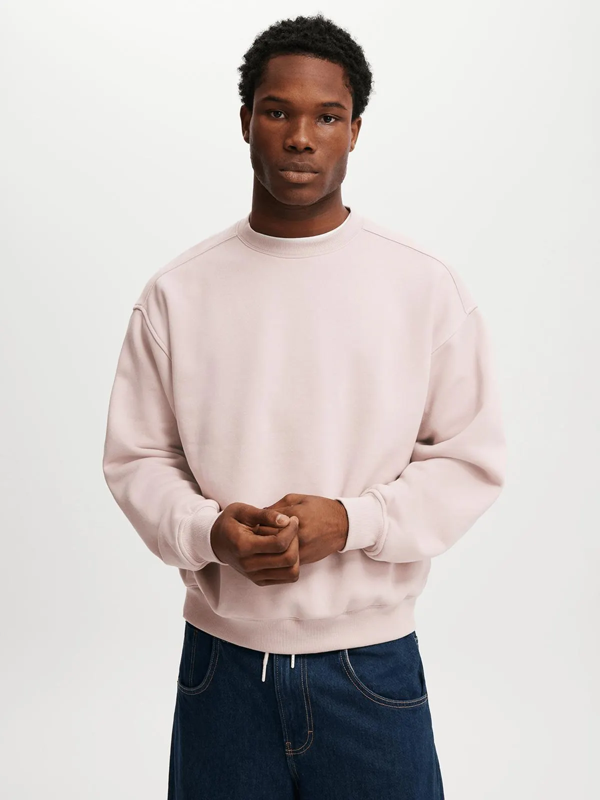 Men's Cotton On Purple Box Fit Crew Sweater