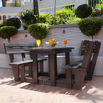 Picnic Table & Bench 4 seater With Backrest