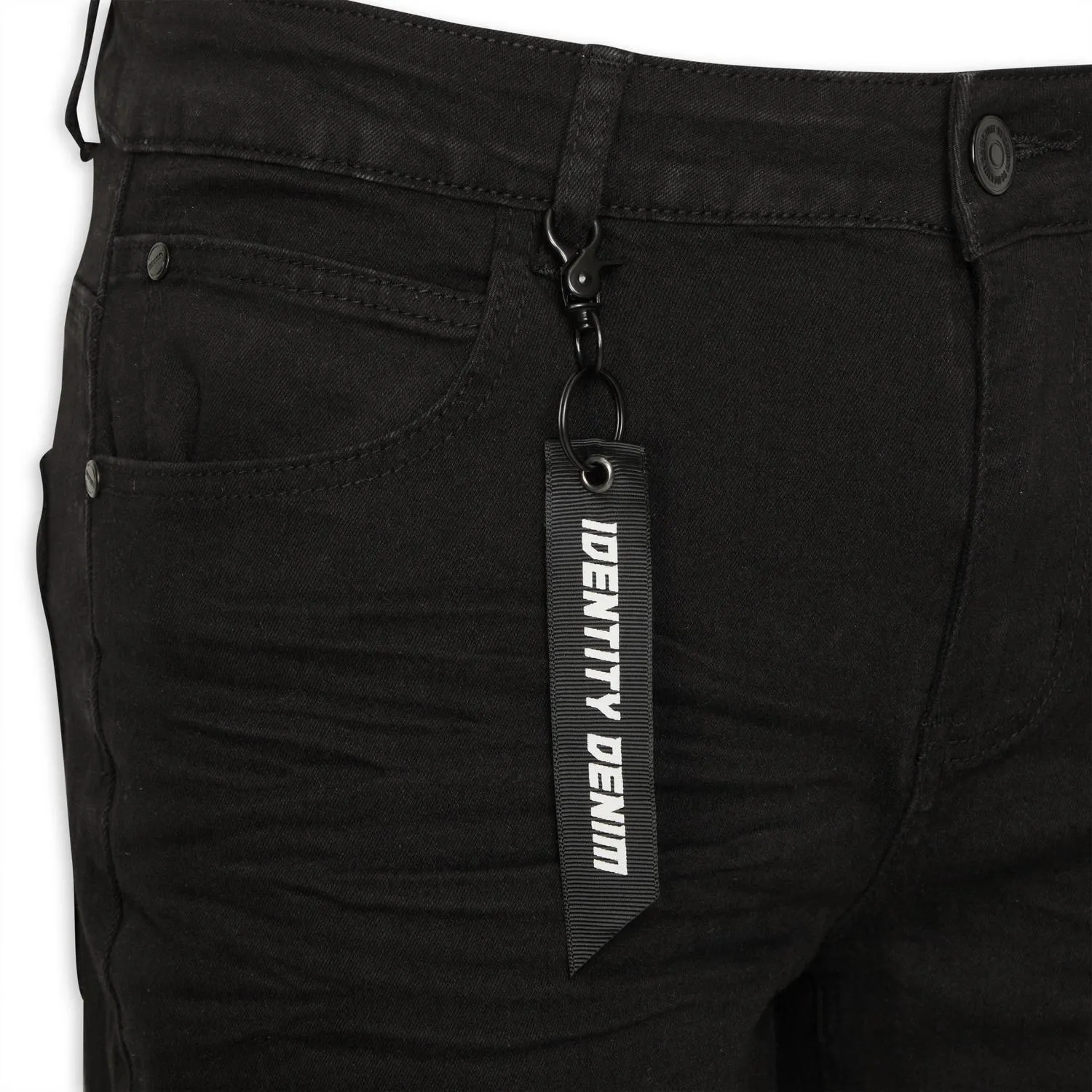 Black Ripped Denim Shorts