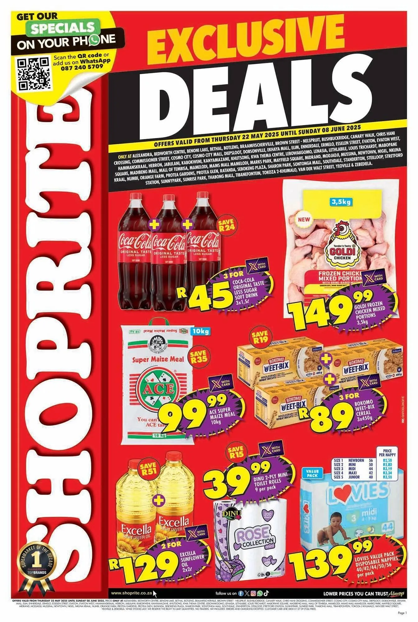 Shoprite catalogue from 26 May to 30 May 2025 - Catalogue Page 1