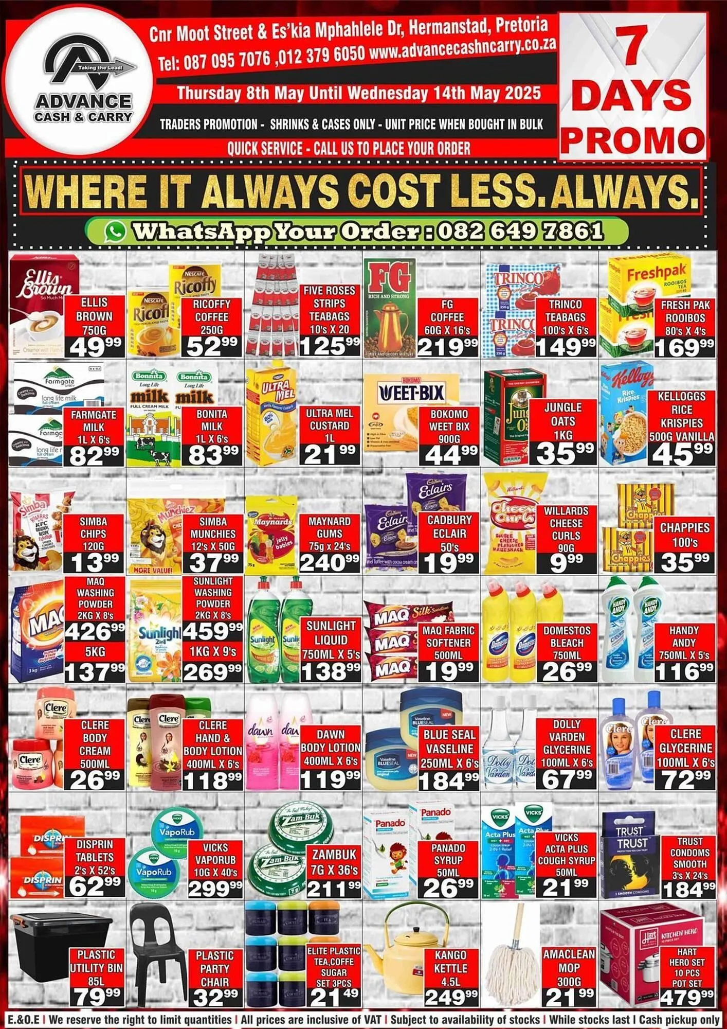 Advance Cash n Carry catalogue from 8 May to 14 May 2025 - Catalogue Page 1