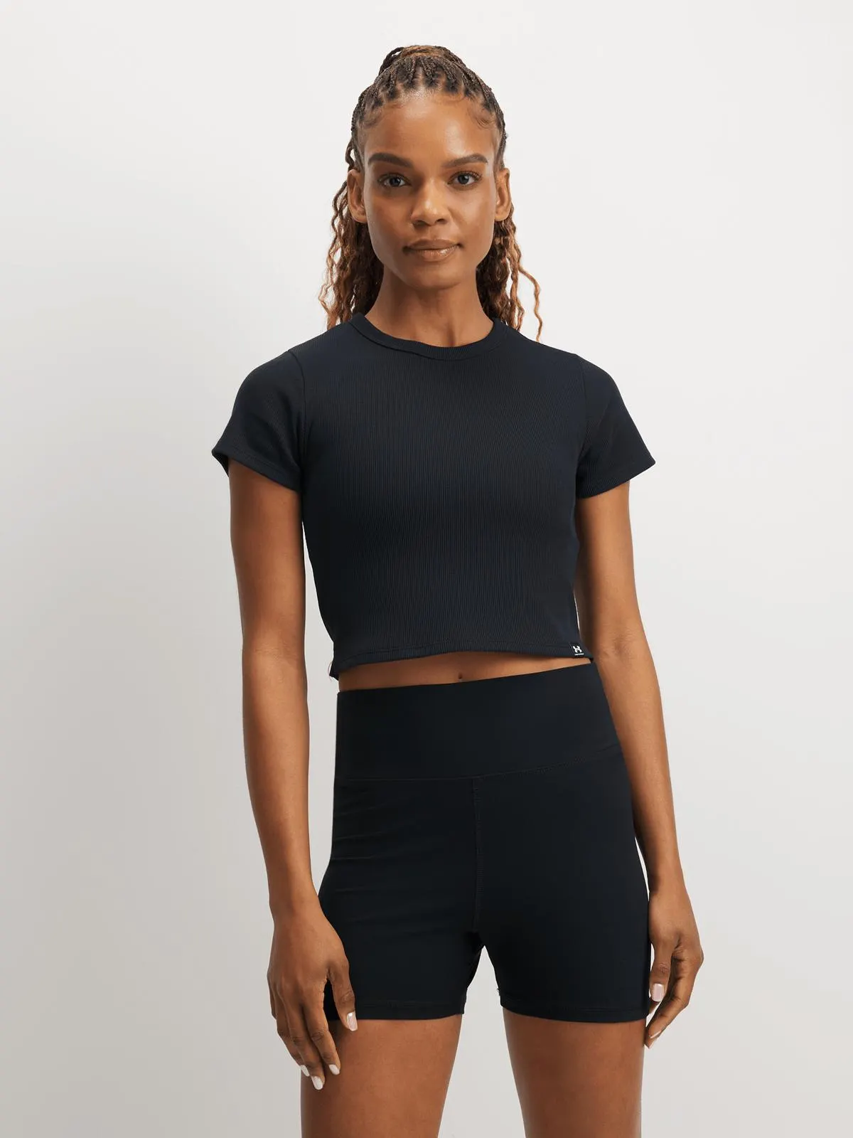 Under Armour Womens Rival Rib Black Baby Tee