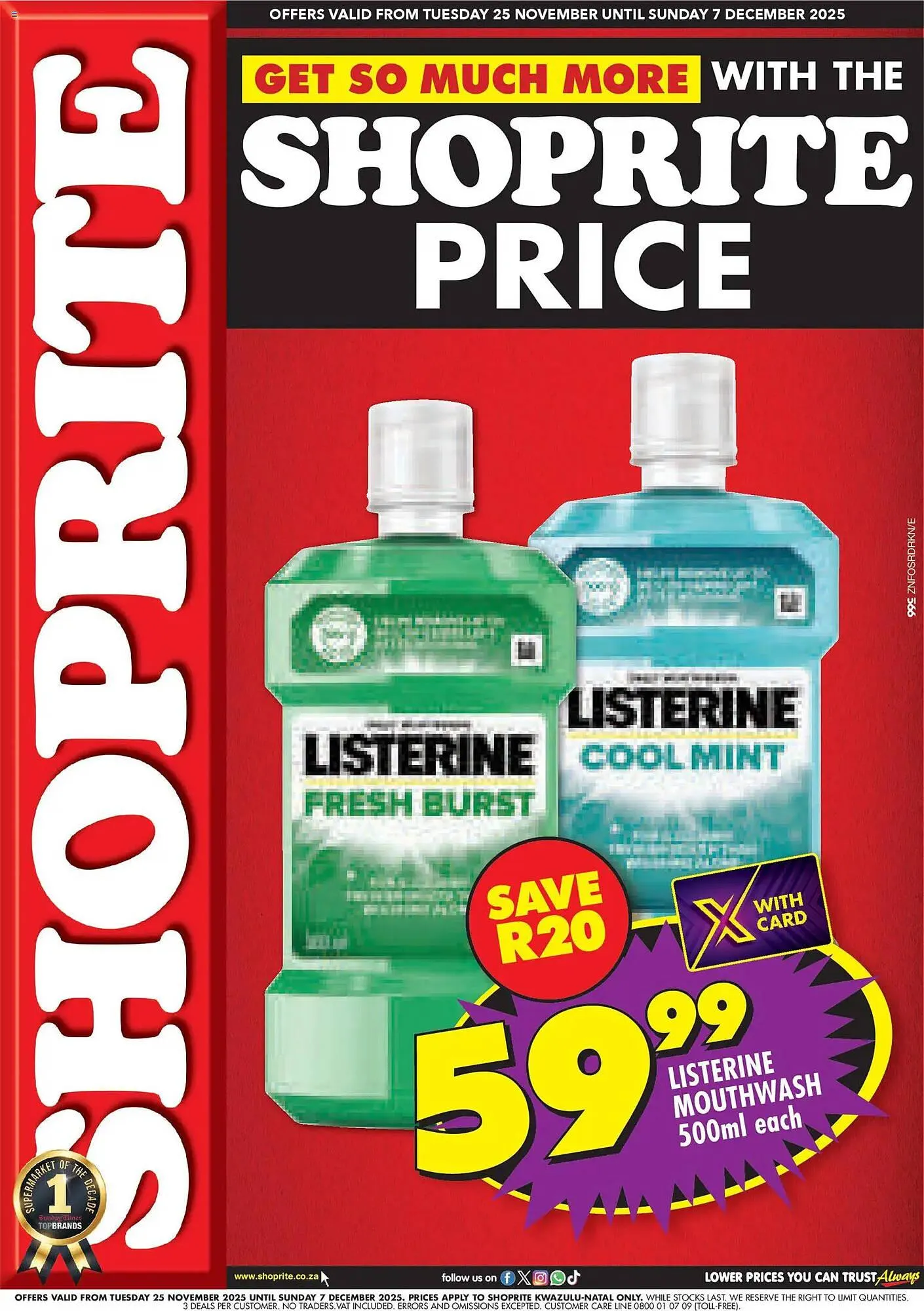 Shoprite catalogue from 25 November to 7 December 2025 - Catalogue Page 1
