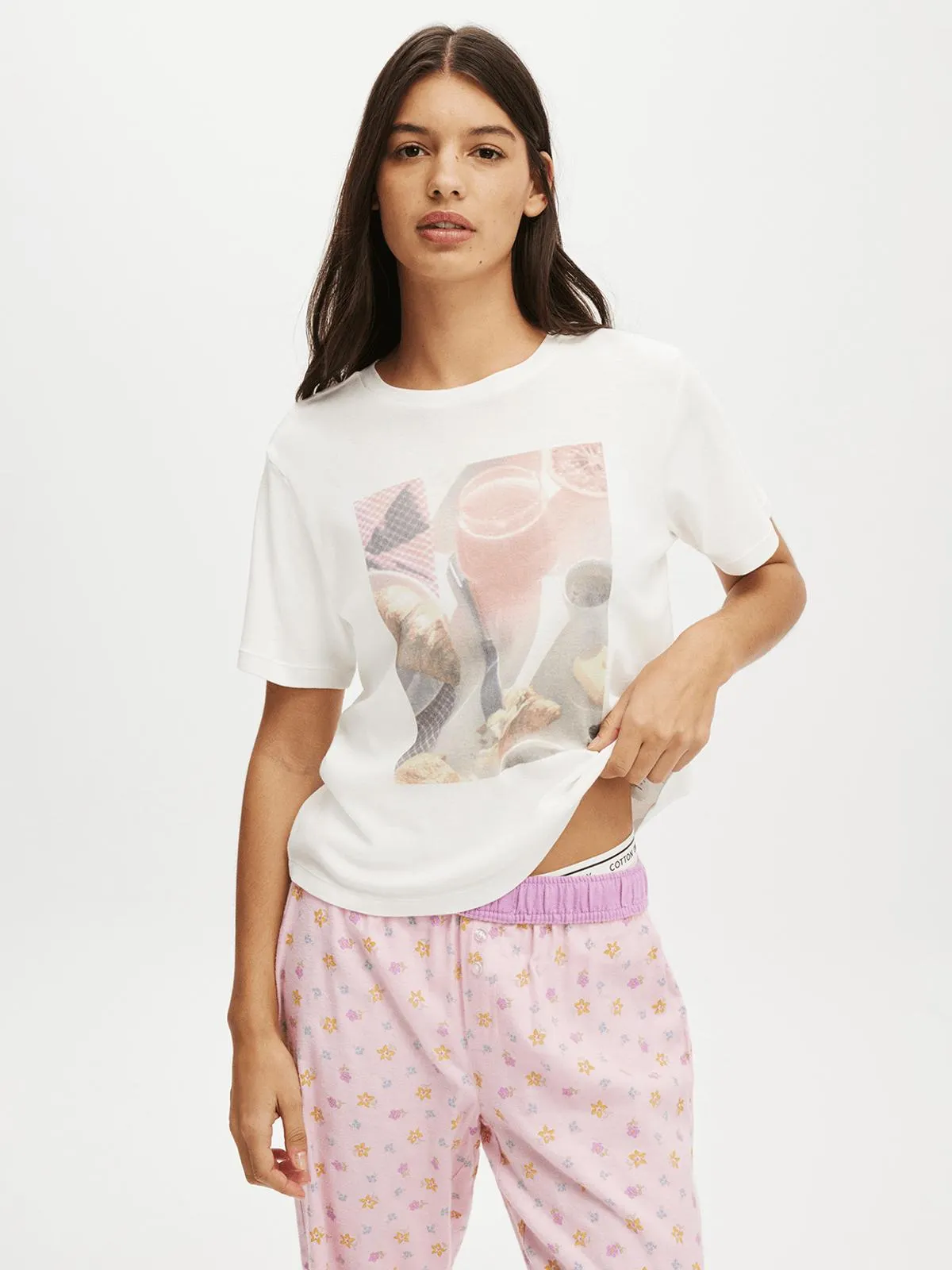 Women's Cotton On White Lounge Graphic Top