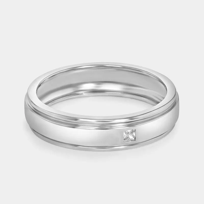 Sterling Silver Cubic Zirconia Pavé Solitaire Ring