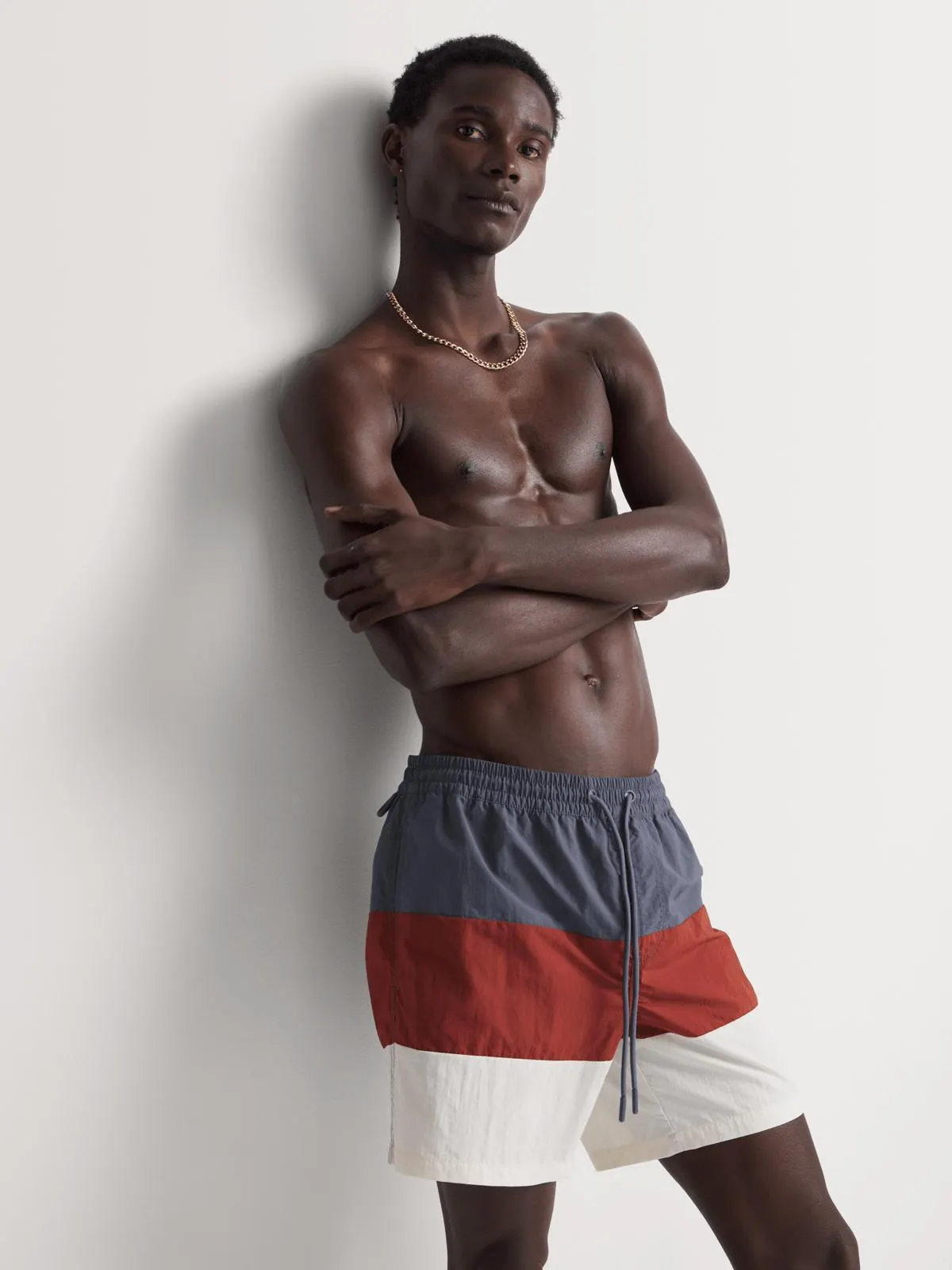 Markham Men's Spliced Colourblock Rust Swimshort