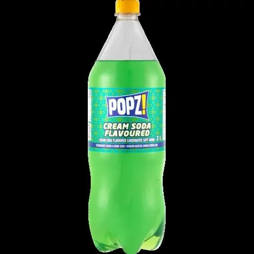 Popz! Cream Soda Flavoured Carbonated Soft Drink Bottle 2L