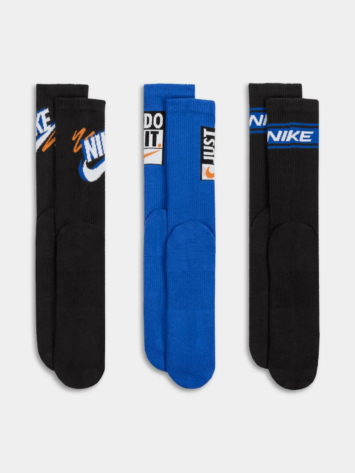 Nike Unisex 3 Pack Performance Crew Multicolour Socks