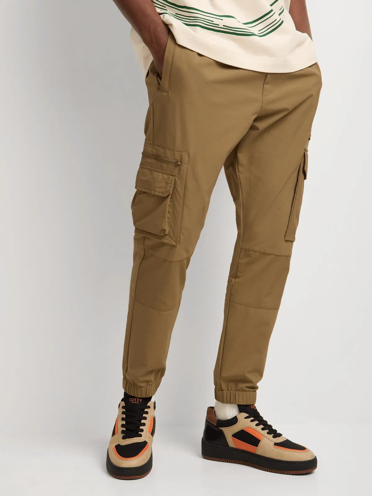 Markham Men's Styled Multi Fabric Neutral Utility Pant