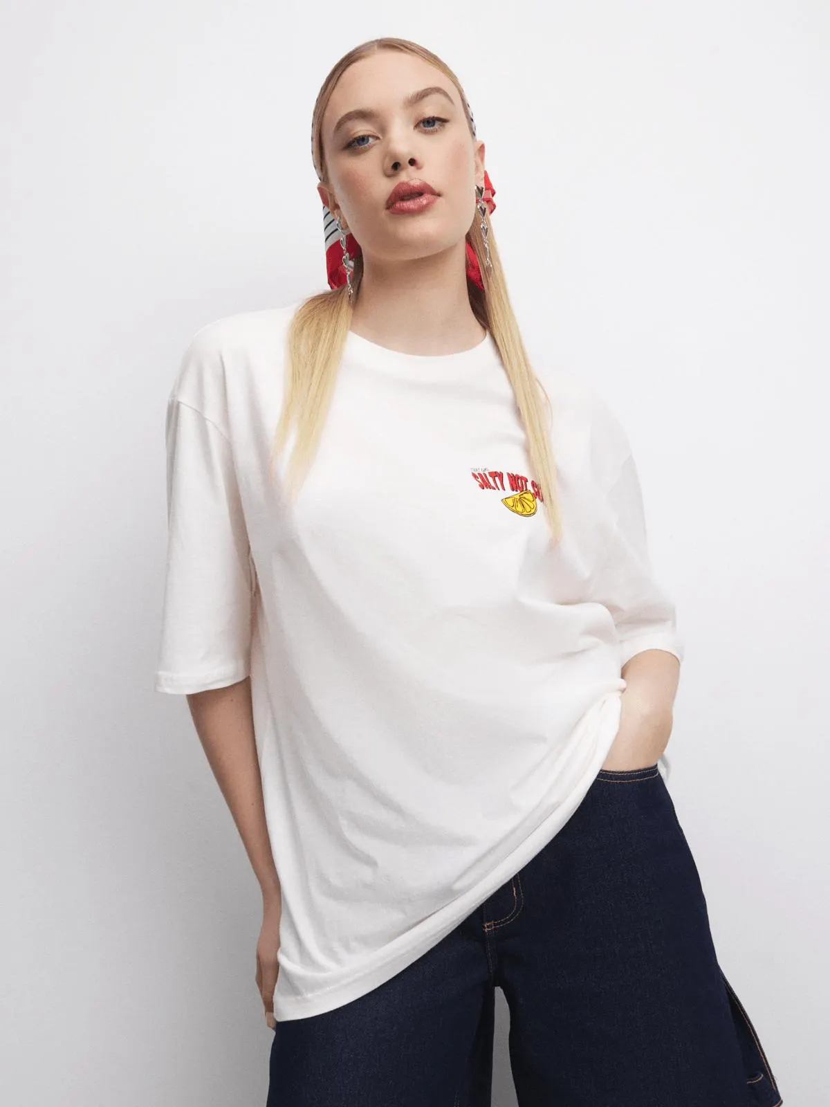 The FIX Women's White 'Sassy Like Sardines' Graphic T-Shirt