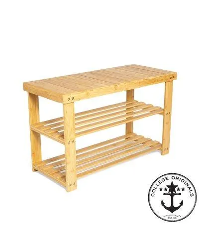 3 Tier Bamboo Organizer Storage Rack Shelf Shoe Bench - College Originals