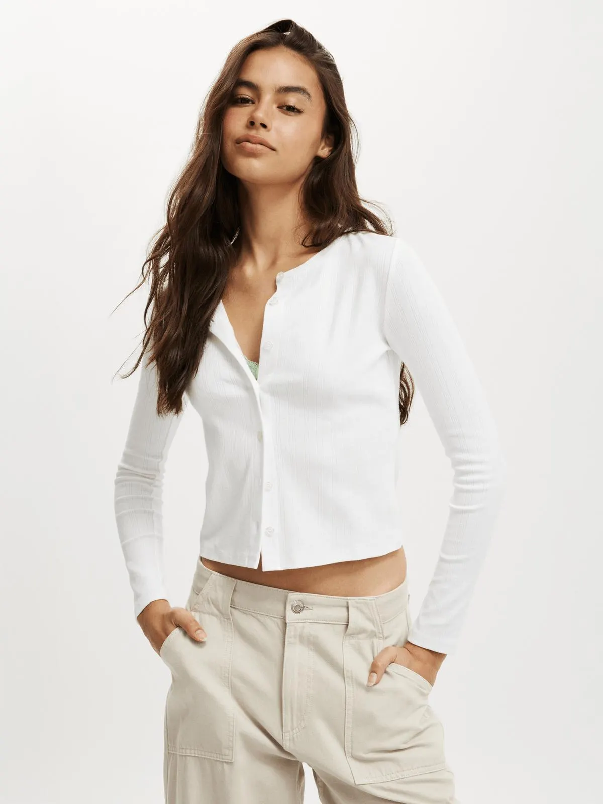 Women's Cotton On White Scarlet Pointelle Cardigan
