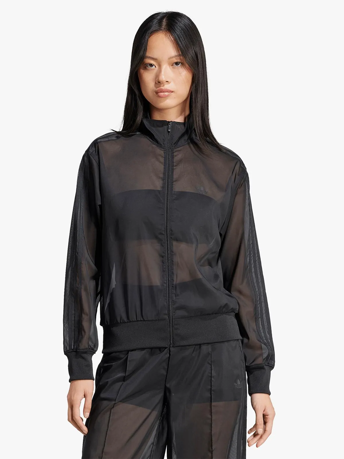 adidas Originals Women's Black Sheer Track Top
