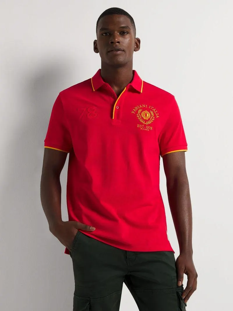 Fabiani Men's Heavy Weight Red Polo