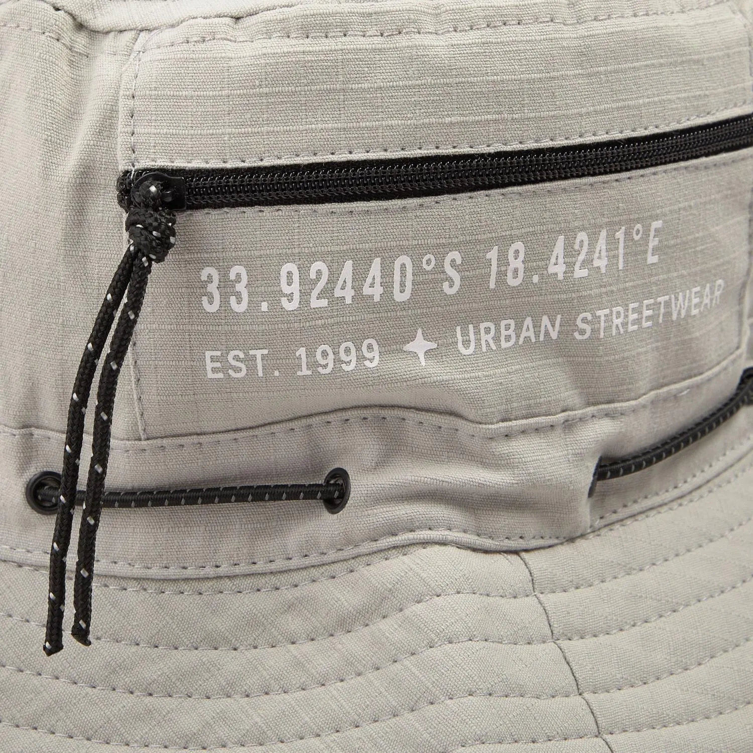 Grey Wide Brim Bucket Hat