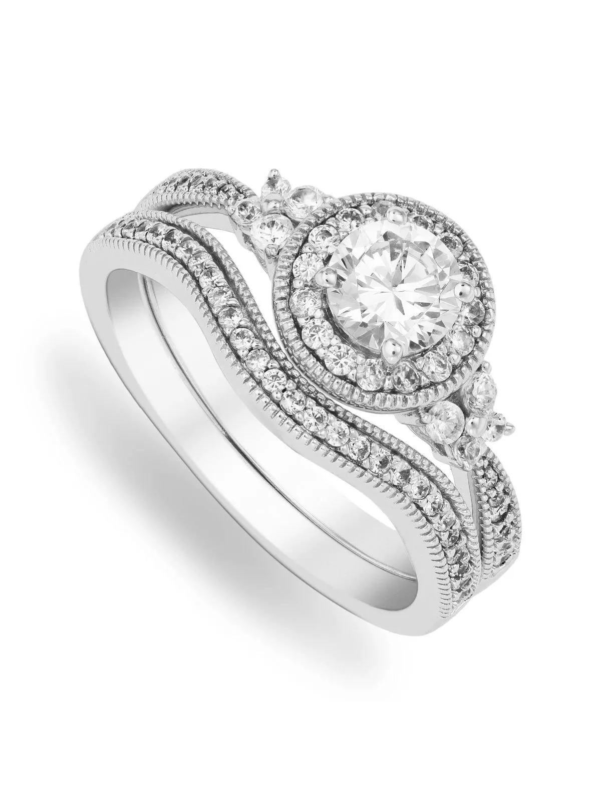 Cheté Sterling Silver & Cubic Zirconia Vintage Arum Twinset Ring