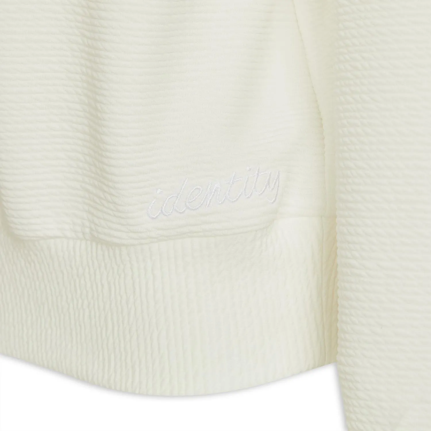 White Ribbed Sweatshirt