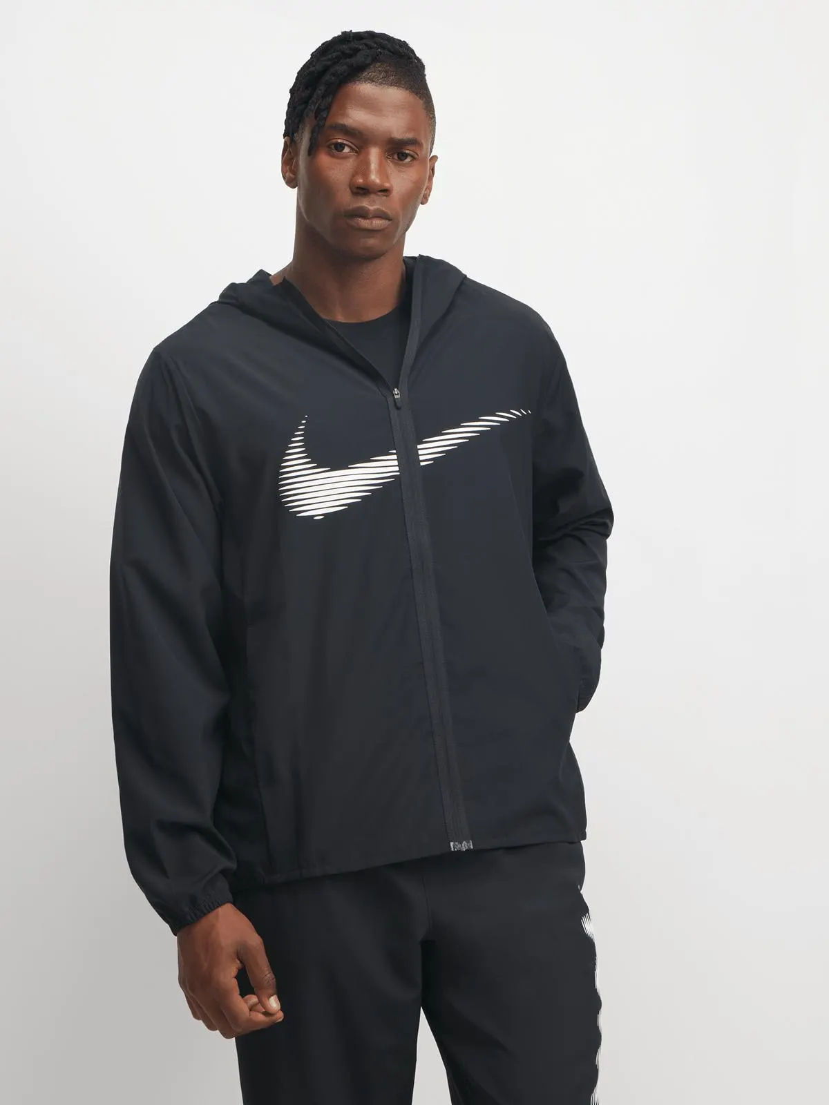Nike Mens Dri-Fit Form Black Hooded Jacket