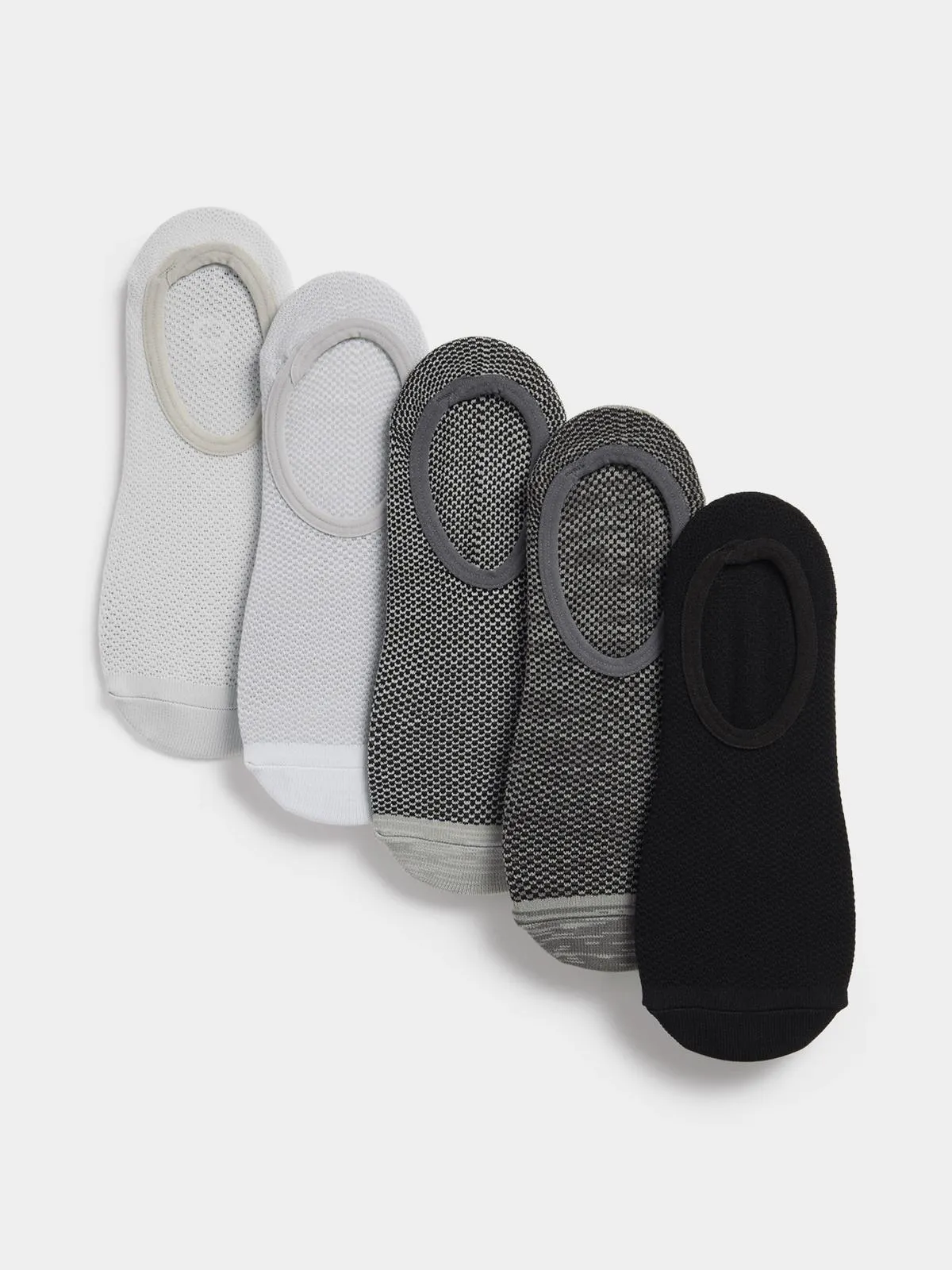 TS 5 Pack Mesh Invisible Grey/Black Socks