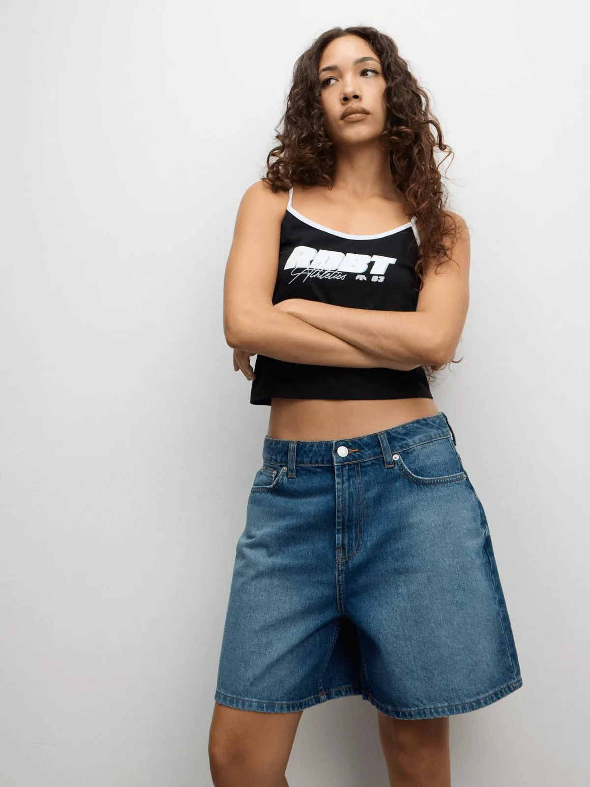 Redbat Women's Bermuda Denim Medium Wash Shorts