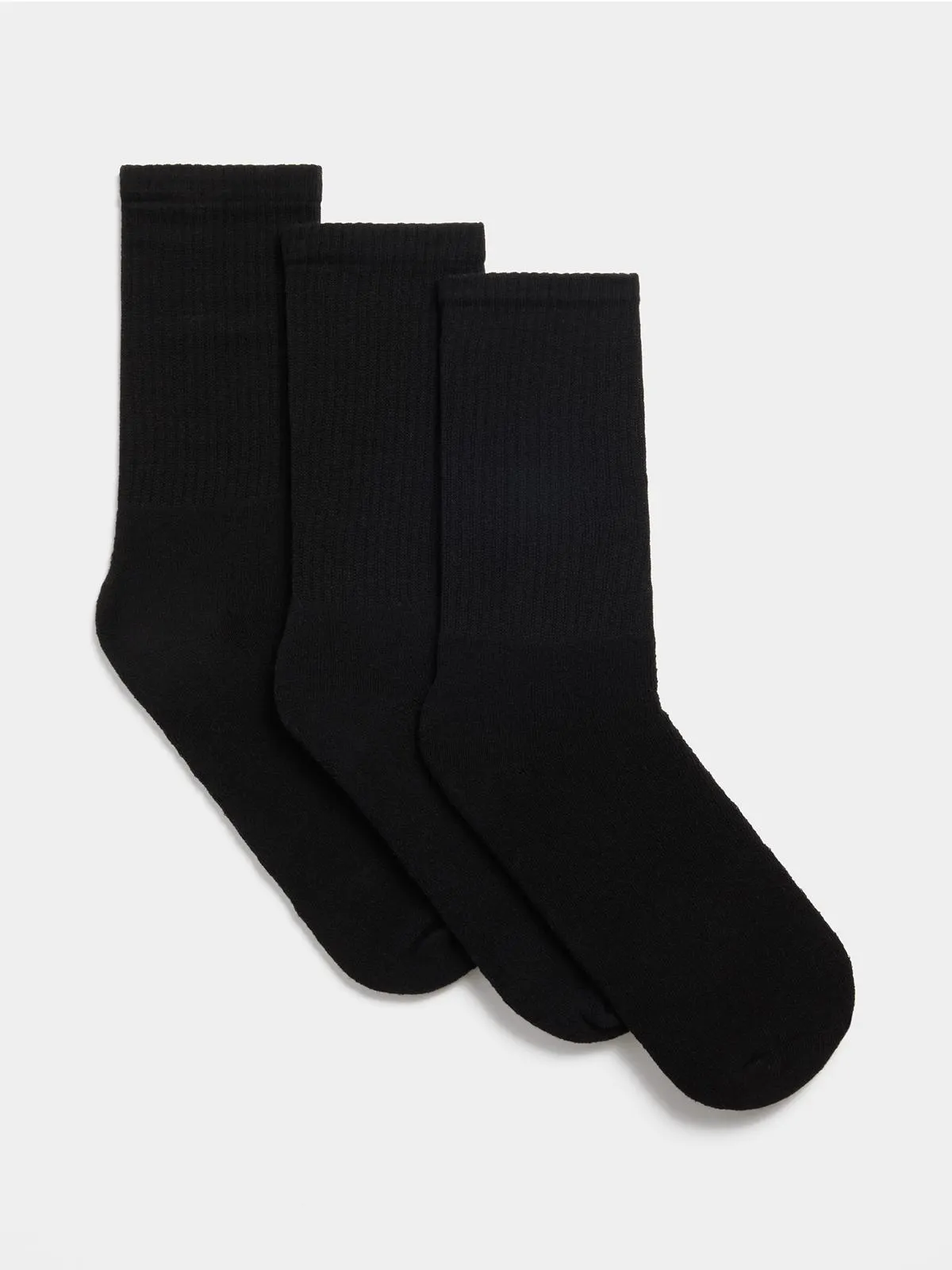 Exact Men's Black 3-Pack Rib Anklet Socks