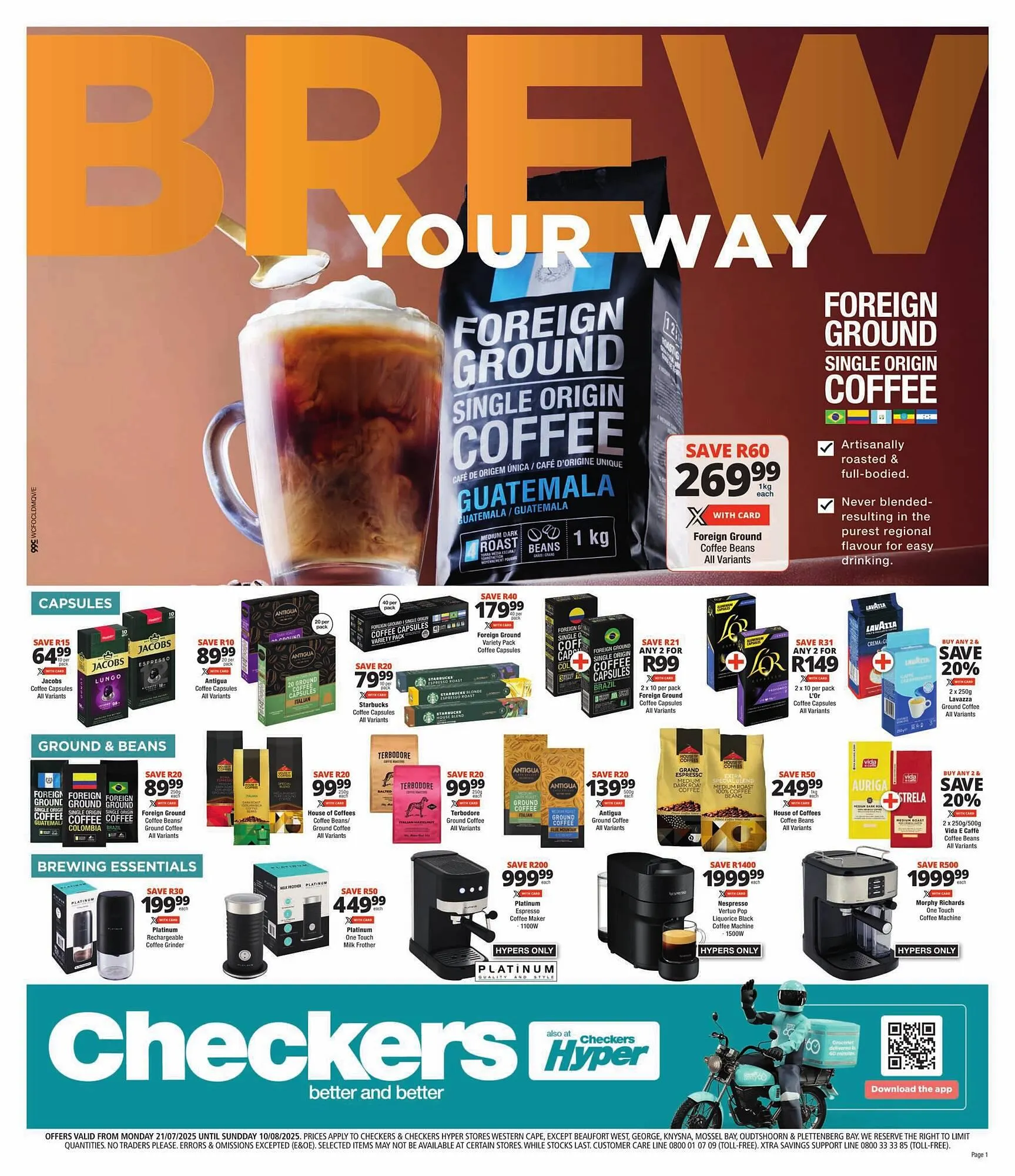 Checkers catalogue from 21 July to 10 August 2025 - Catalogue Page 1