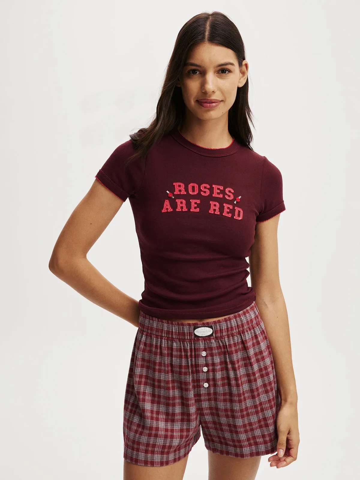 Women's Cotton On Red Pointelle Sleep T-shirt