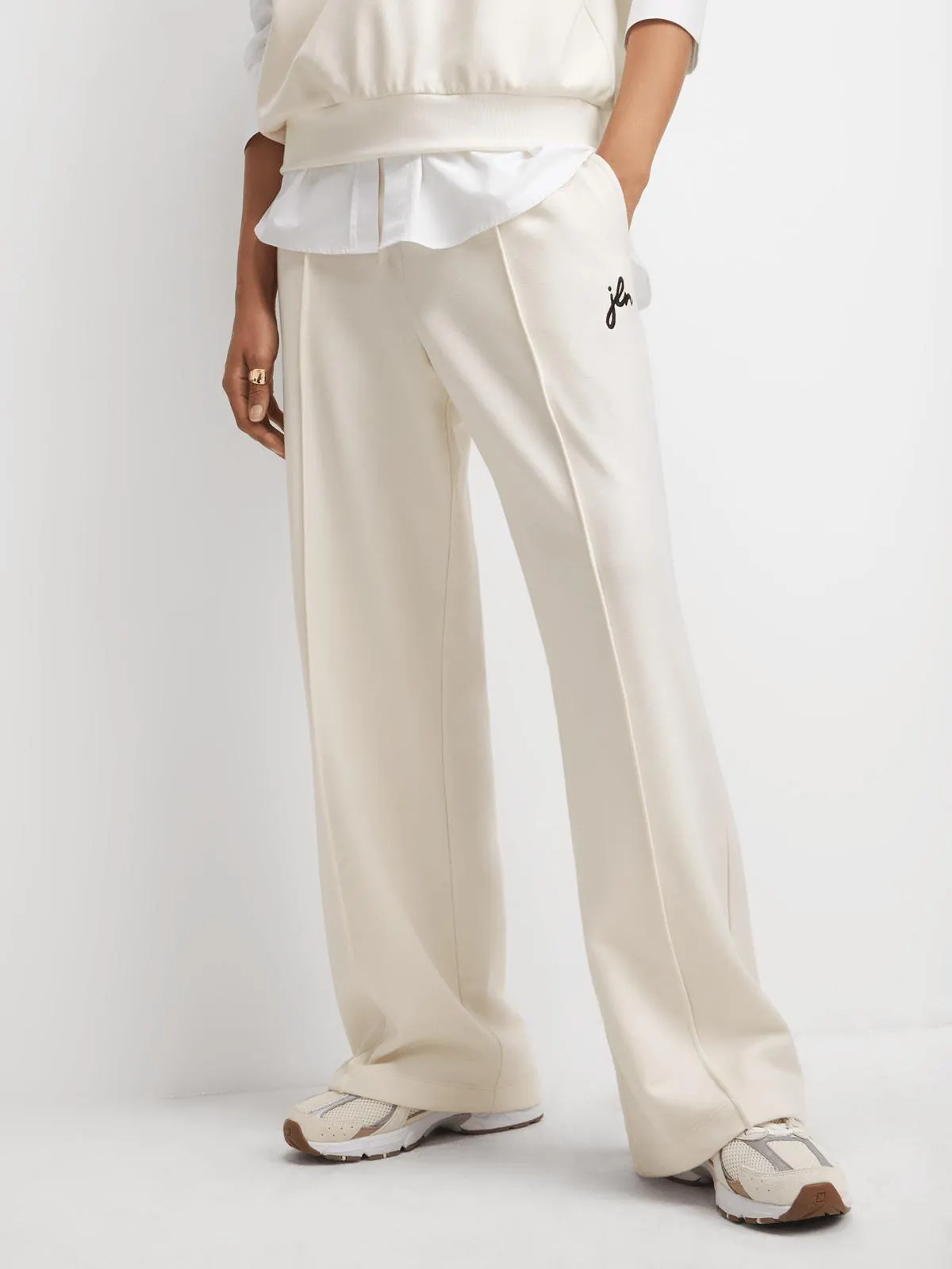 Women's JLN Cream Relaxed Trackpants