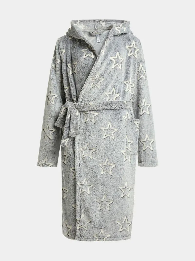 Older Boy's Grey Star Glow In The Dark Gown