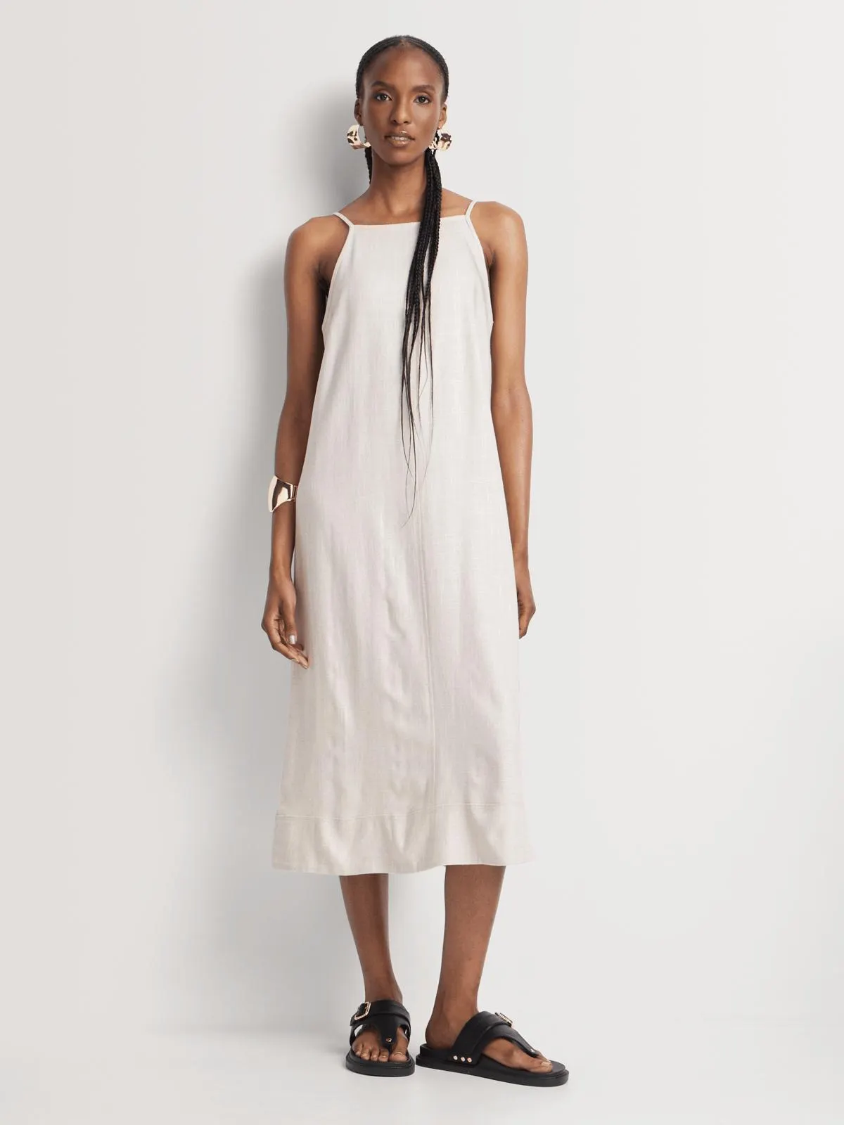 Square Neck Linen Sundress