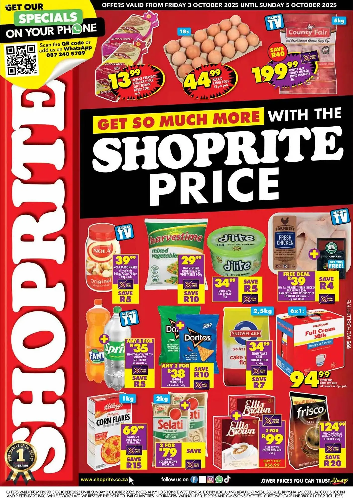 Shoprite catalogue from 3 October to 5 October 2025 - Catalogue Page 1