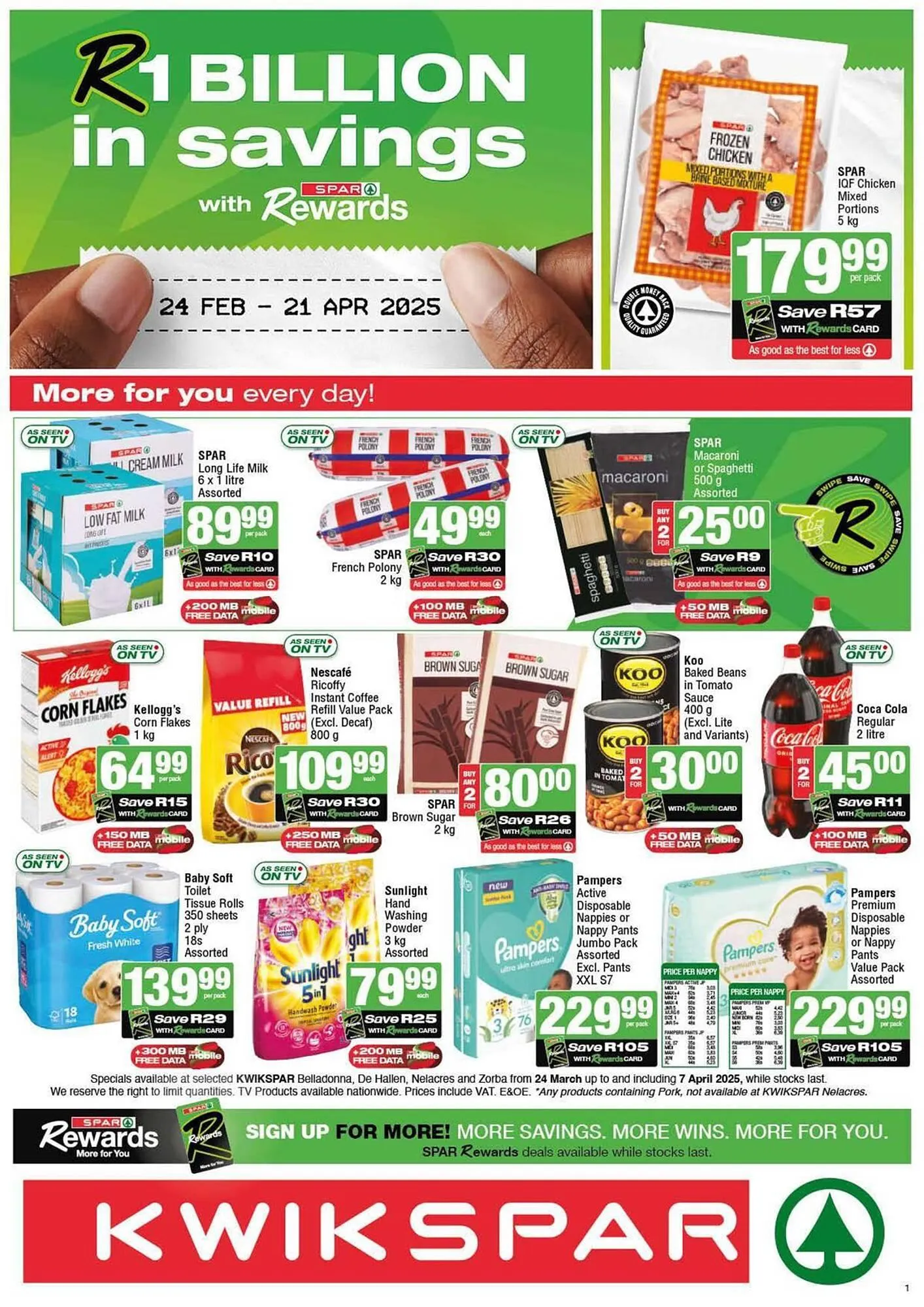 KwikSpar catalogue from 24 March to 21 April 2025 - Catalogue Page 1