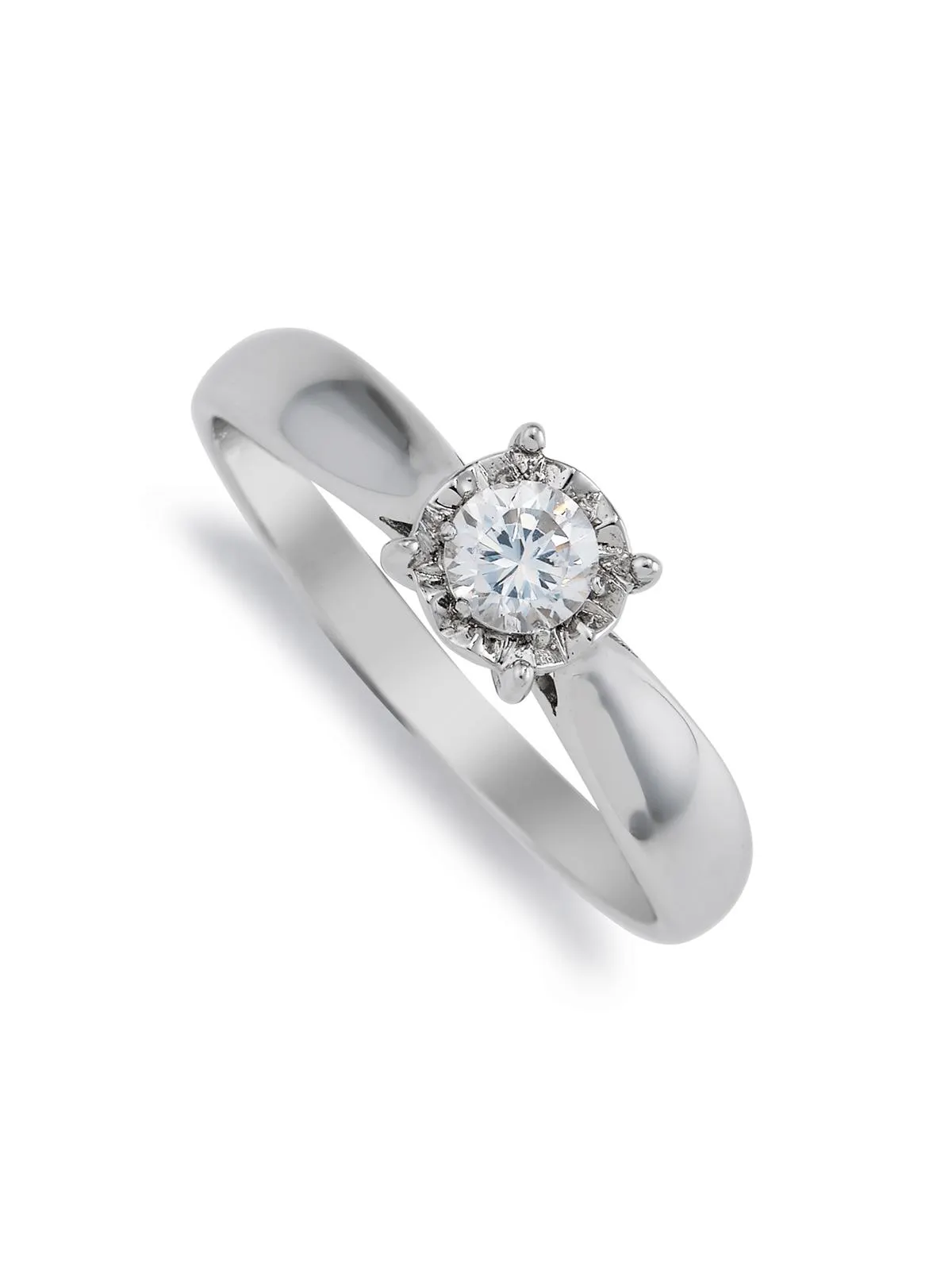 Yellow Gold & 0.20ct Diamond Illusion Solitaire Ring