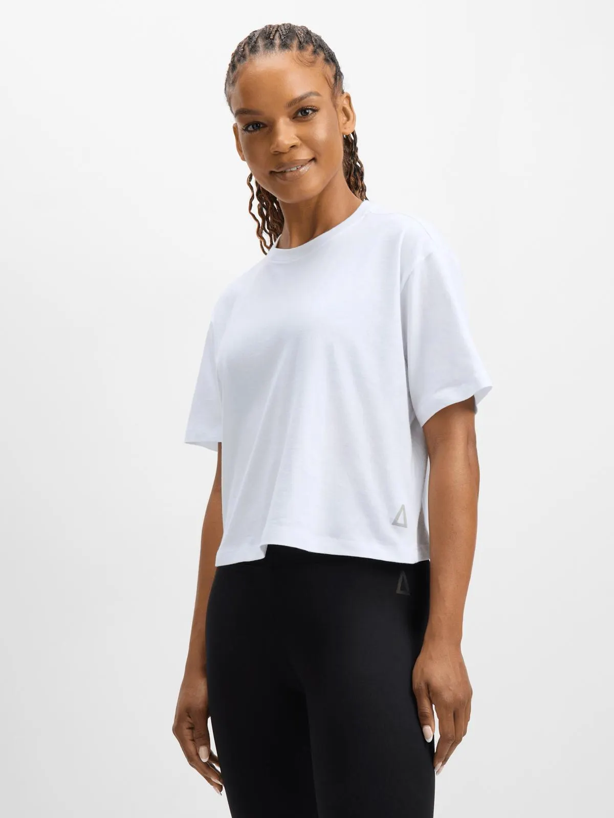 Women's APX Cropped White Tee