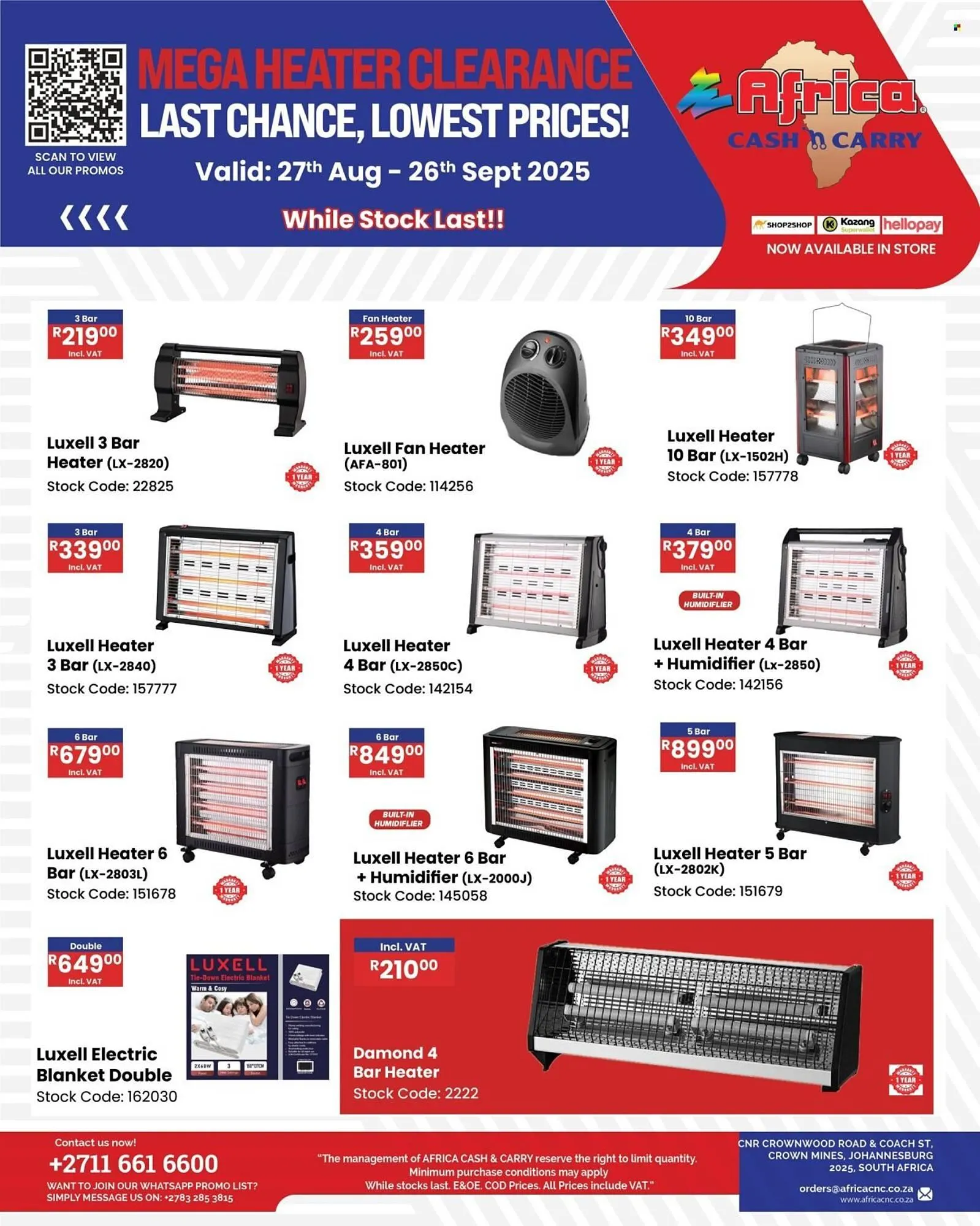 Africa Cash and Carry catalogue from 27 August to 26 September 2025 - Catalogue Page 1
