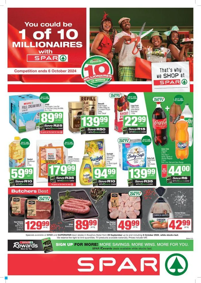 Specials Spar from 23 September to 6 October 2024 - Catalogue Page 1