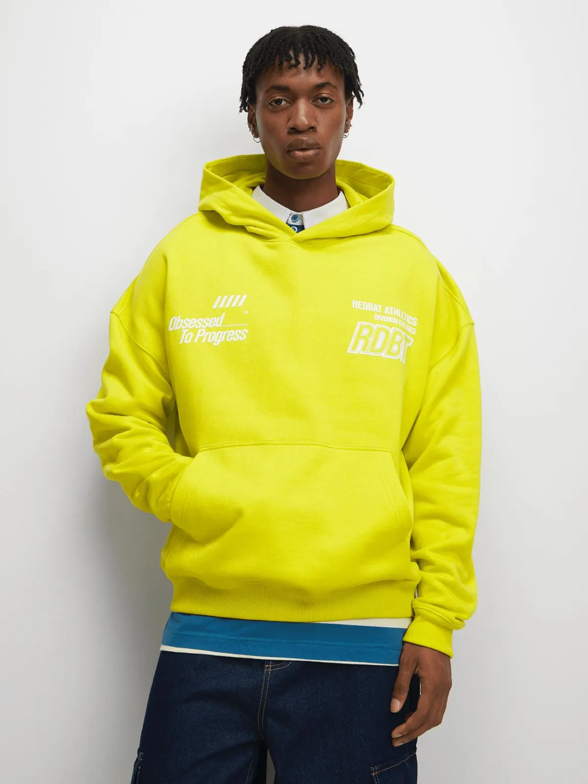 Redbat Athletics Men's Lime Oversized Graphic T-Shirt