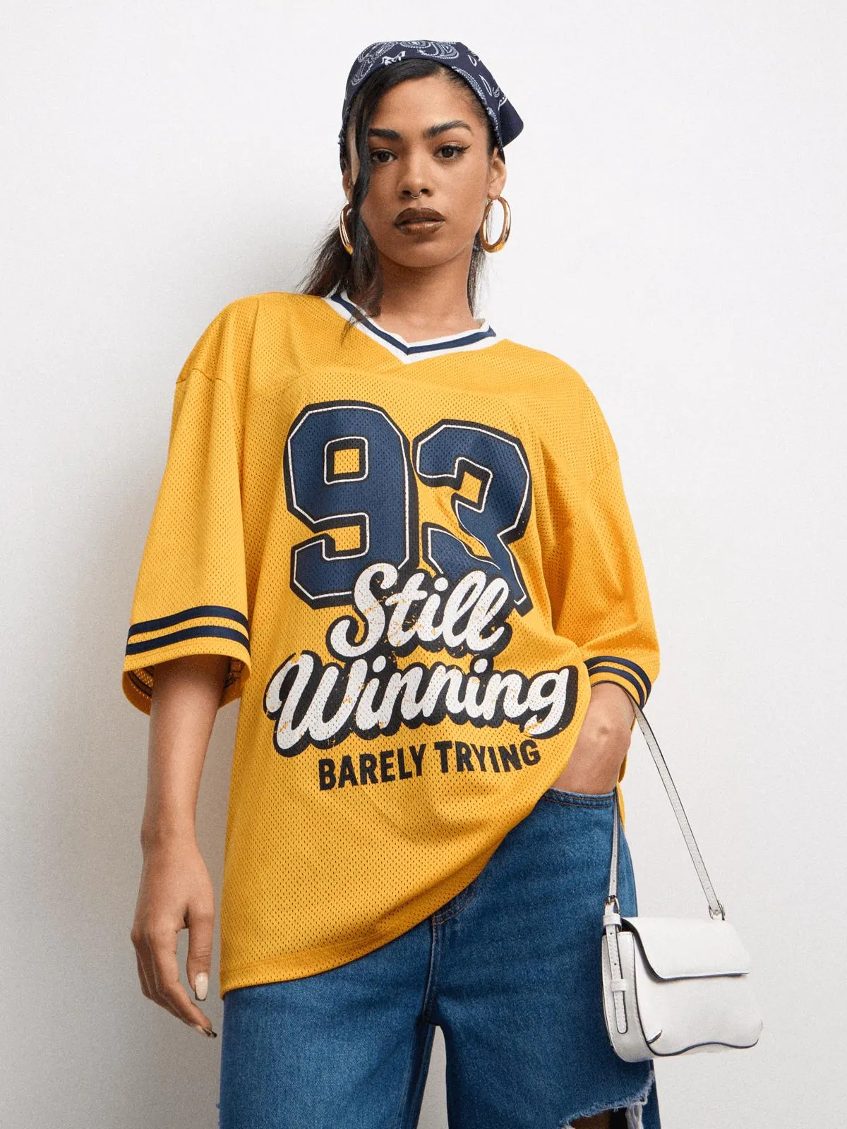 The FIX Women's Yellow Oversized Graphic Top