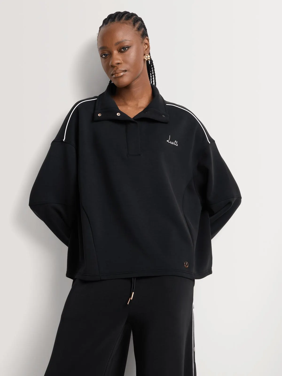 Luella Modal Piping Detail Sweat Top