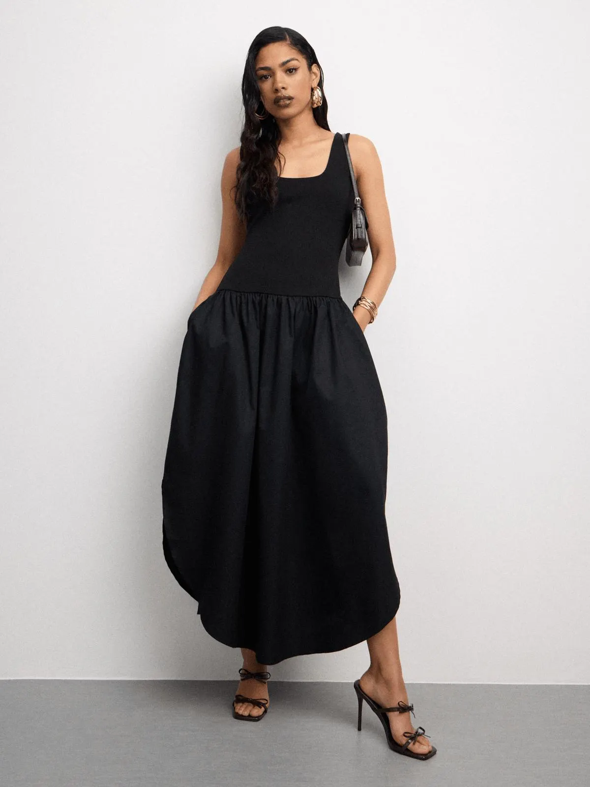 The FIX Women's Black Tulip Hem Dress