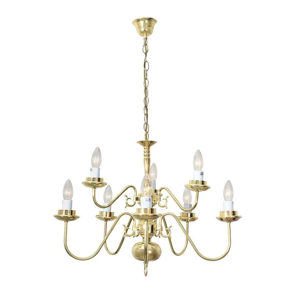 Flemmish - 10 Lights - Chandelier - 650mm - Polished Brass