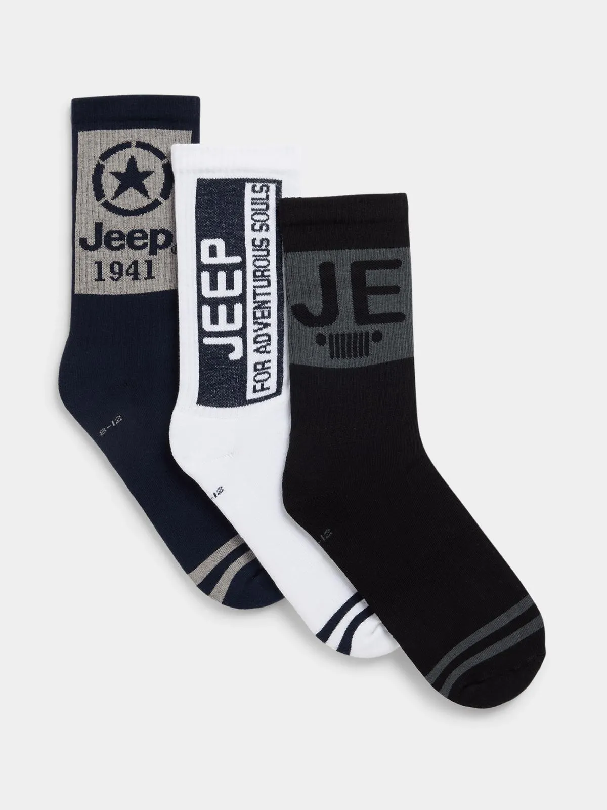 Jeep 3pack Regular Black/White Socks