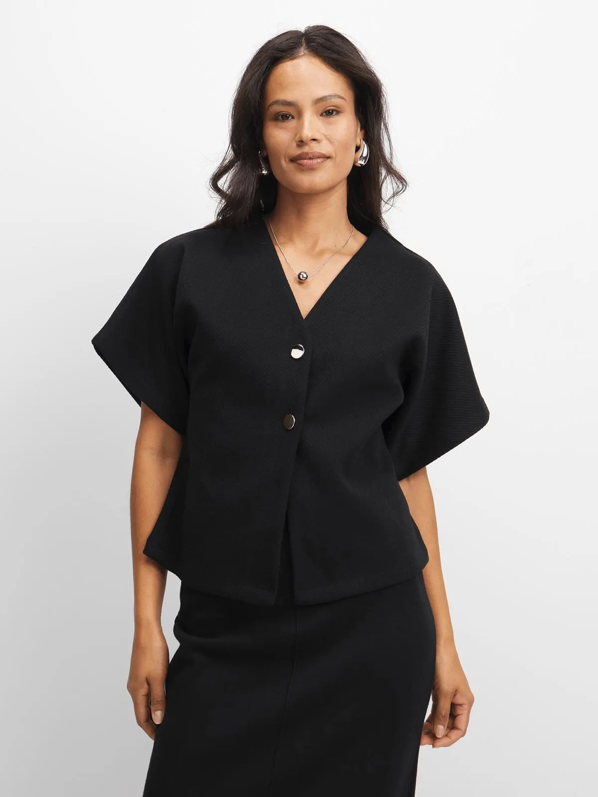 Jet Women's Black Melton Blouse