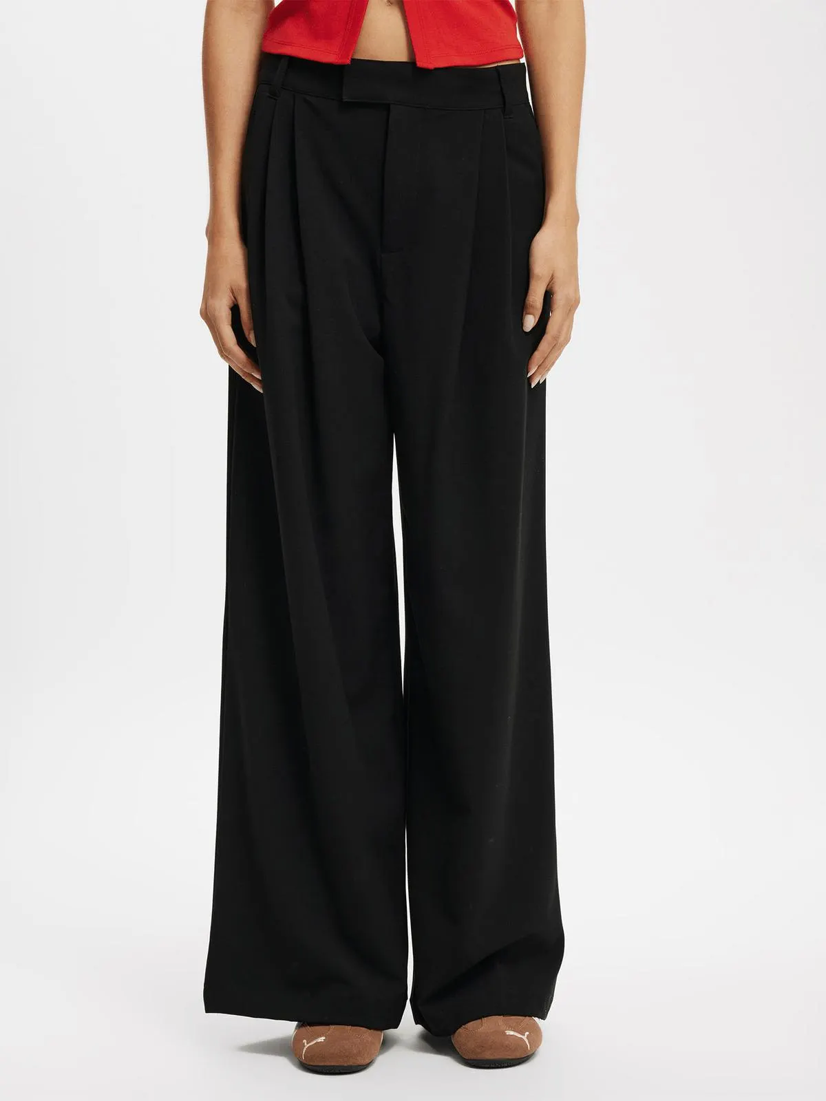 Women's Cotton On Black Izzy Pleated Suiting Pants
