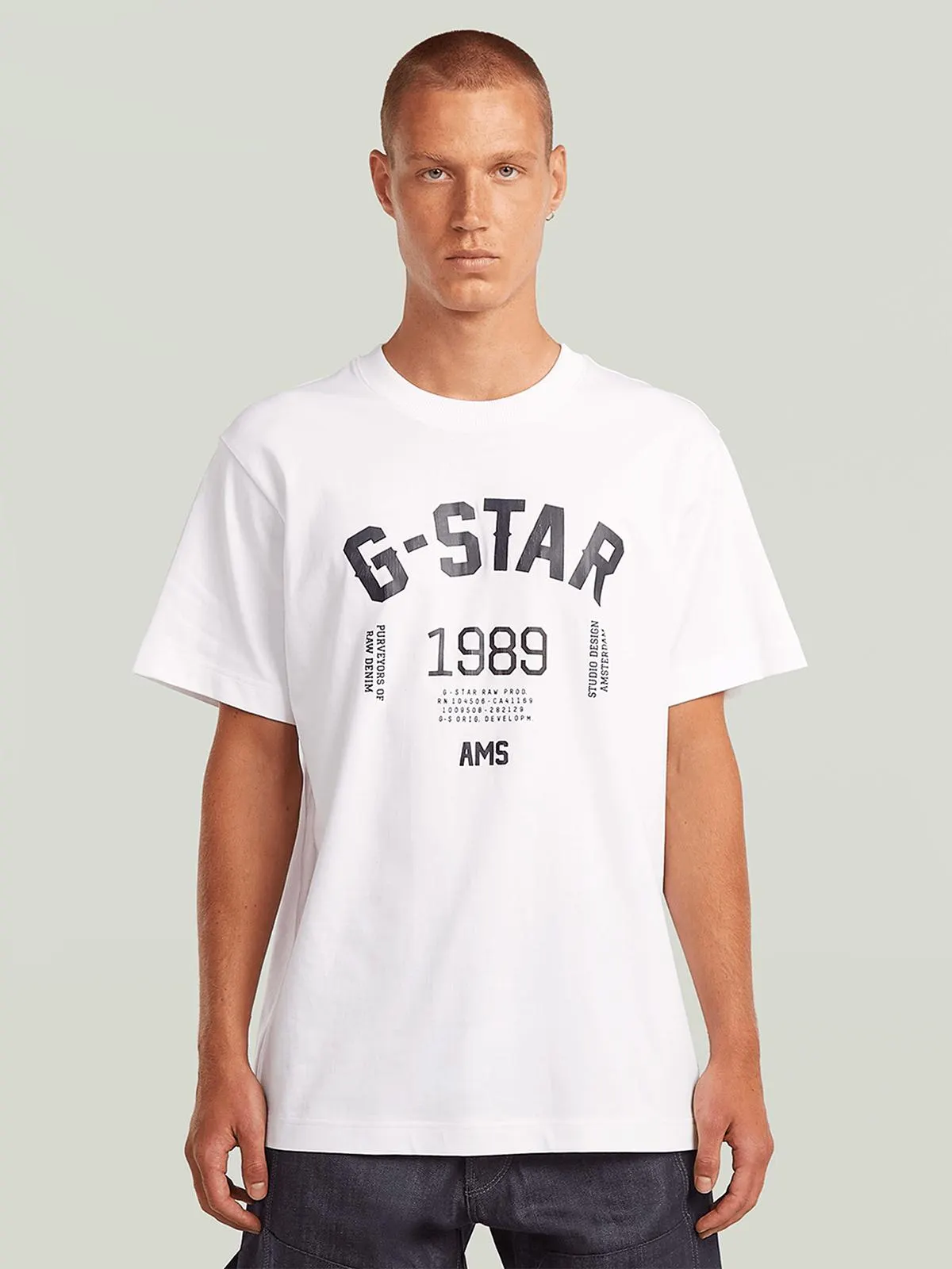 G-Star Men's 89 Back GR Loose White T-Shirt