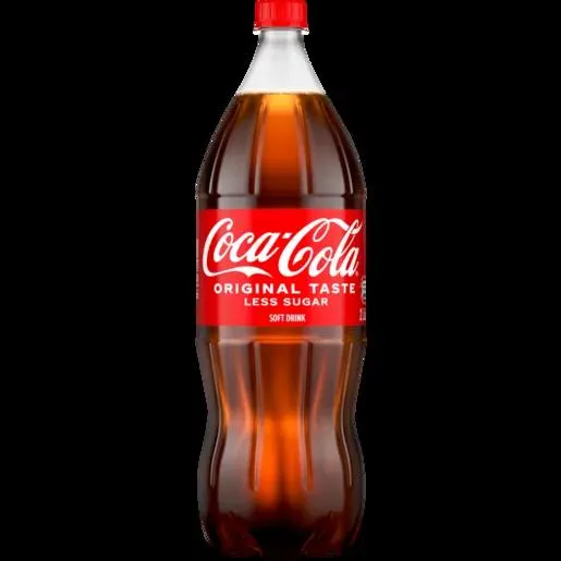 Coca-Cola Original Less Sugar Soft Drink Bottle 2L