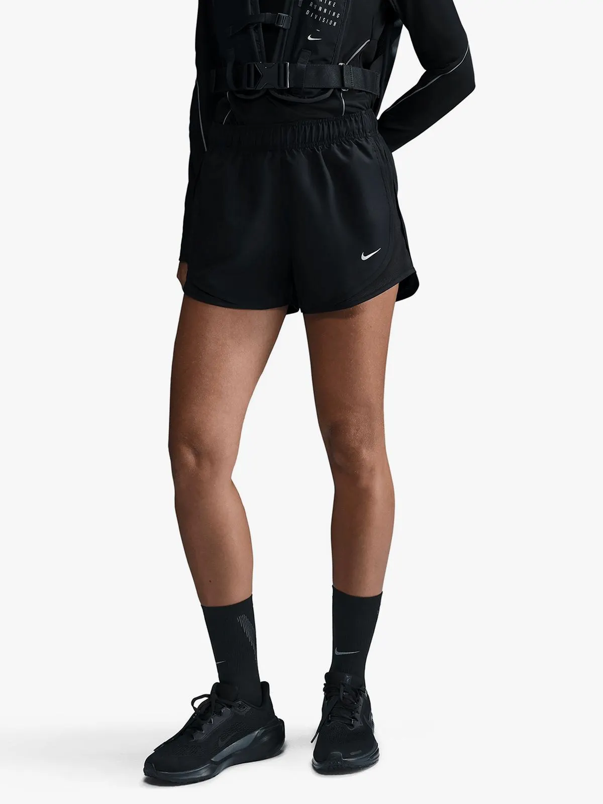 Nike Womens Tempo Dri-Fit 3 Inch Brief-Lined Black/Reflective Silver Shorts