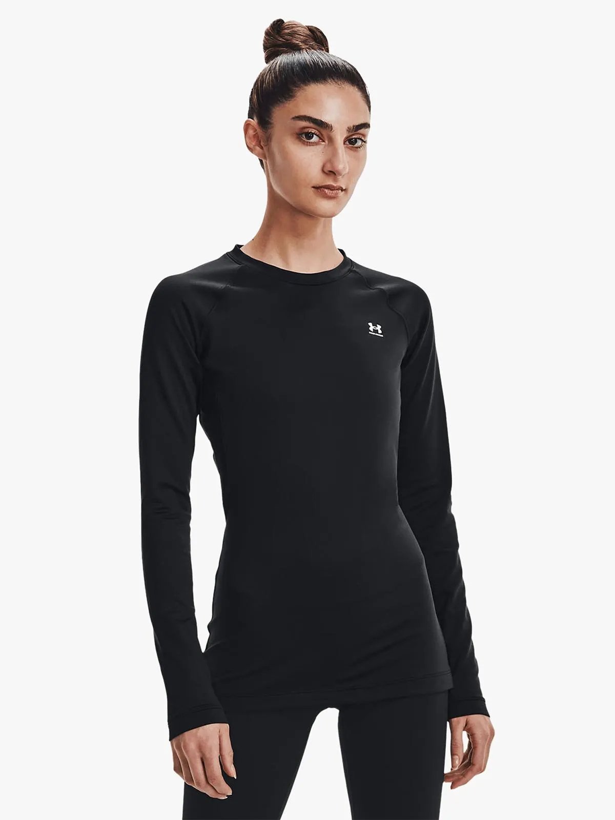 Under Armour Womens ColdGear® Authentics Black Crew Top